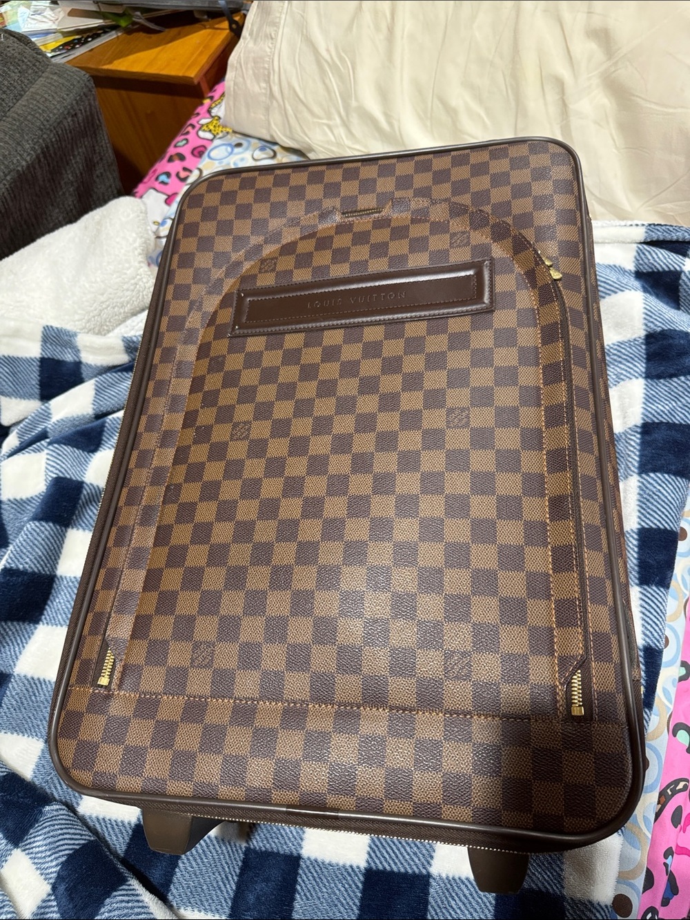 Louis Vuitton Dark Brown Checkered Travel Bag size 55